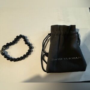 David Yurman Onyx Beaded Bracelet with Pouch
